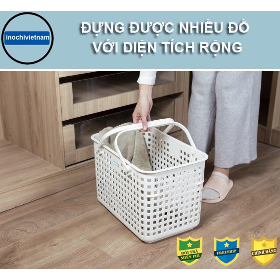 Làn đi sinh Có Nắp Giỏ Nachi inochi Nhựa Cao Cấp Chắc Chắn Sang Trọng Gọn Gàng  Đựng Được Đồ Nặng Dễ Lau Chùi GIOG