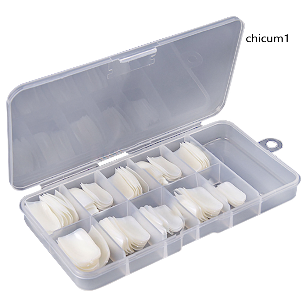 [Hàng mới về] Bộ 100 móng tay giả làm từ nhựa acrylic kèm hộp đựng