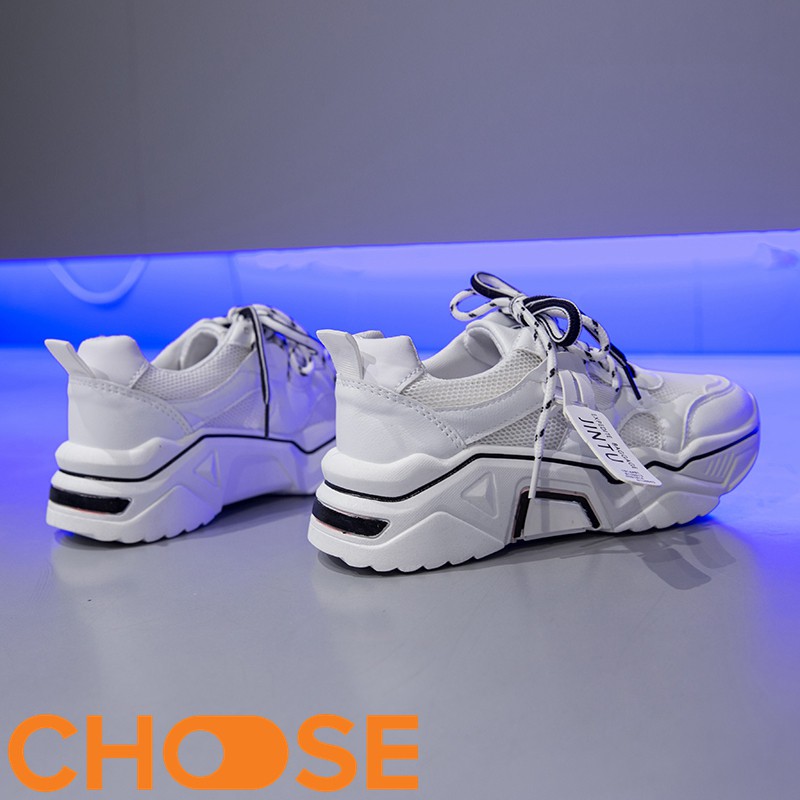 Giày Nữ Độn Đế Sneaker Thể Thao Nữ Choose Viền Màu Nổi Bật Đặc Sắc Xanh Vàng Hồng Trắng G2911 | BigBuy360 - bigbuy360.vn