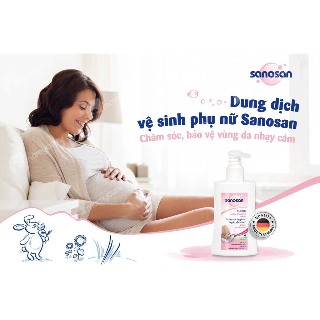 Dung dịch vệ sinh phụ nữ Sanosan chiết xuất hoa cúc Chamomilla 200ml - MAMYCARE