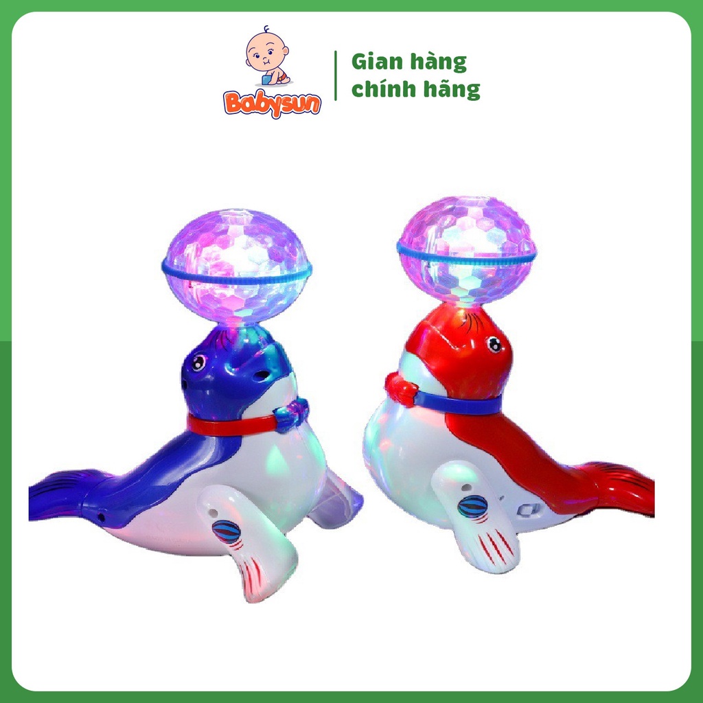 Đồ Chơi Hải Cẩu Xoay Bóng Phát Nhạc Có Đèn Cực Dễ Thương- Tặng Pin