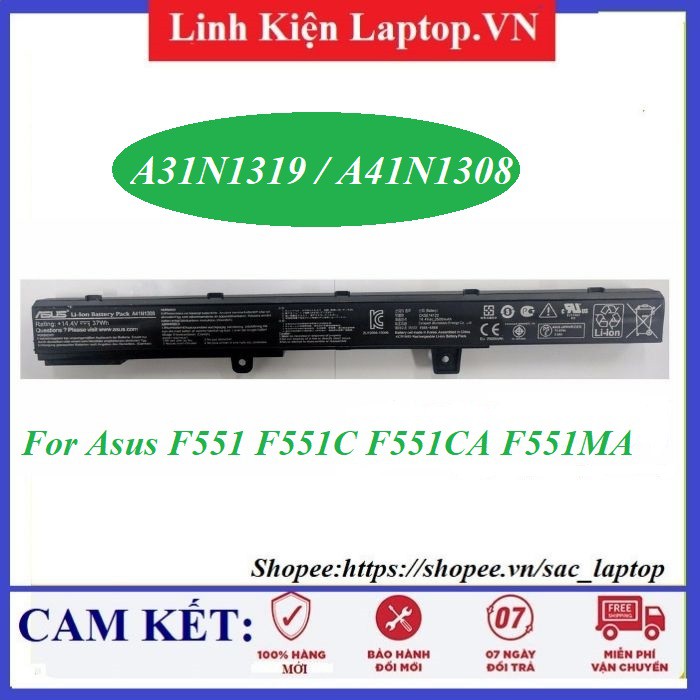 ⚡Pin laptop Asus F551 F551C F551CA F551MA A31N1319 A41N1308