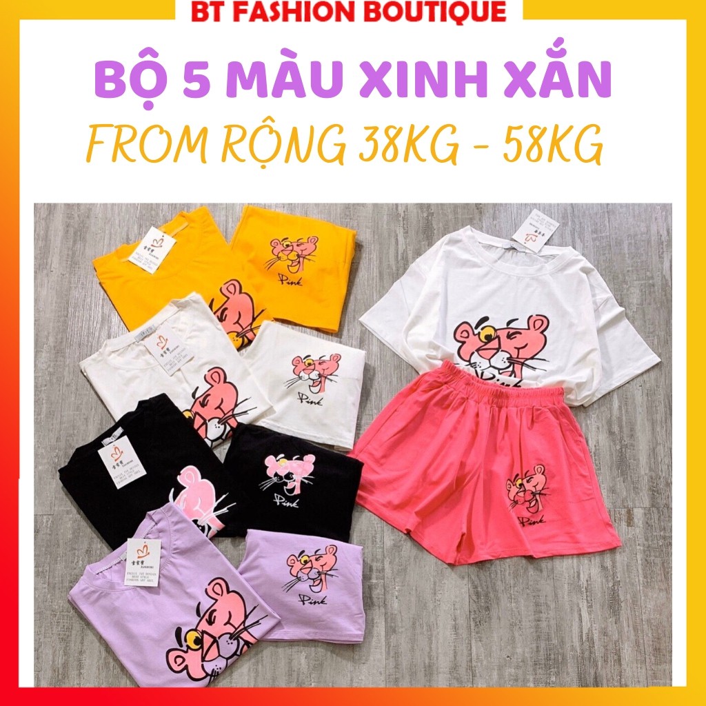 Đồ bộ nữ PINK Báo hồng PK001 from dáng áo thụng, vải mịn đẹp | BigBuy360 - bigbuy360.vn