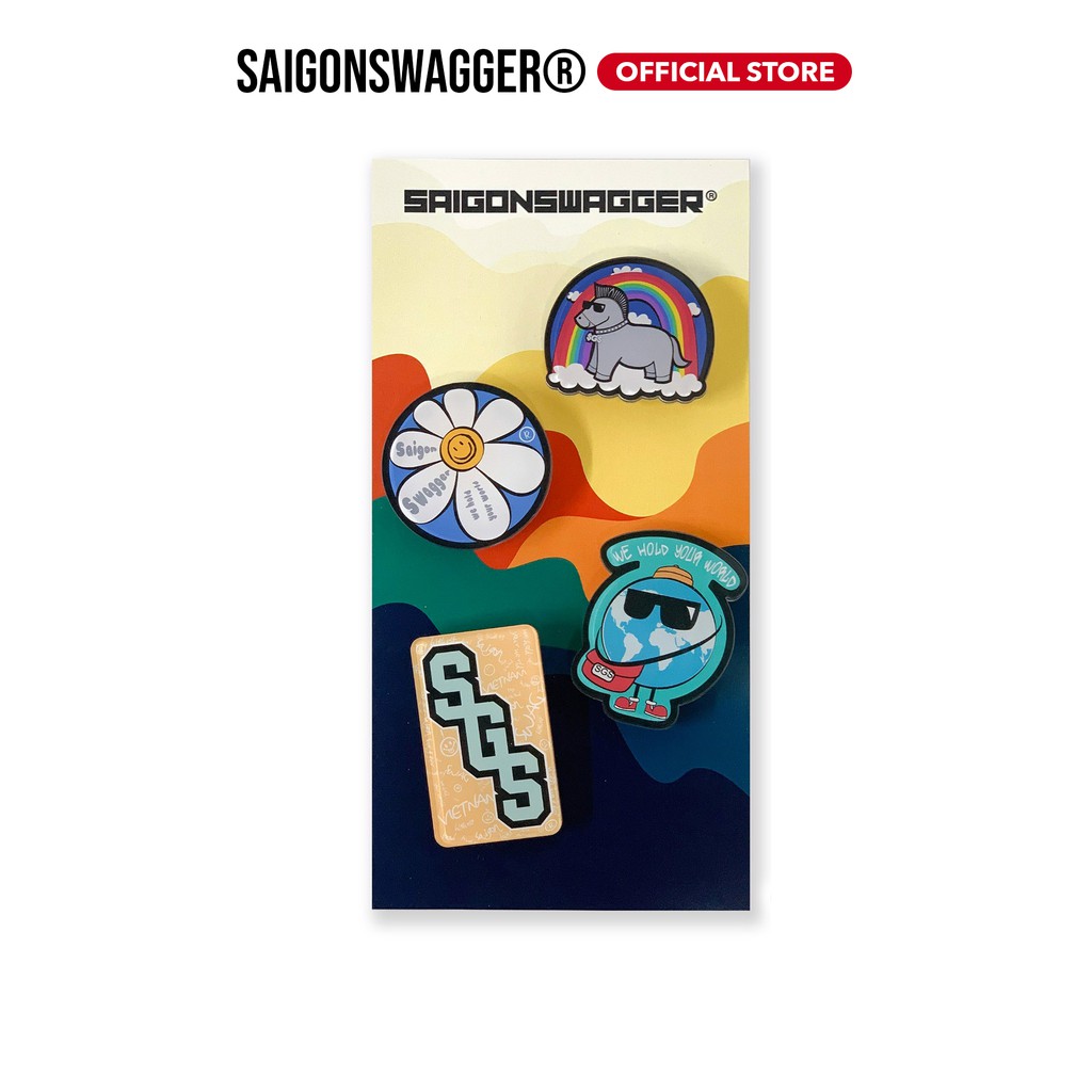 Set 4 Pin Cài Nhựa SAIGON SWAGGER® Phụ Kiện Túi/Balo