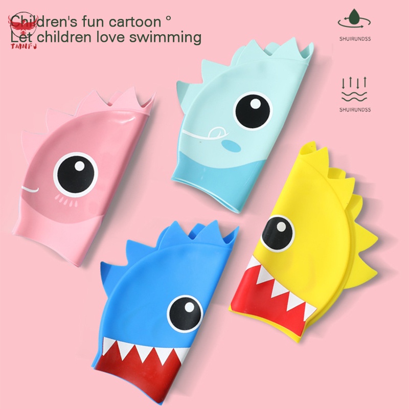 Nón Bơi Silicone 3D Chống Nước/Chống Nắng Linh Hoạt Hoạt Hình Cho Bé