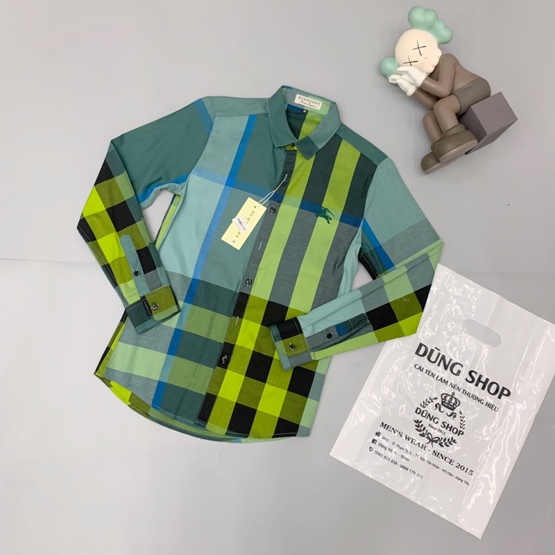 Áo sơ mi kẻ nam nhiều màu phối truyền thống , thêu hình ngựa trước ngực -T015