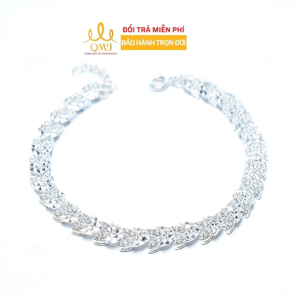 Lắc tay QMJ Lúa mạch bạc 925 trắng sáng cao cấp Q046