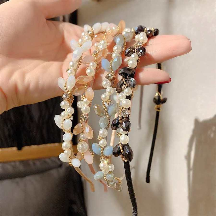 Băng Đô Đính Đá Ngọc Trai Nhân Tạo Phong Cách Hàn Quốc