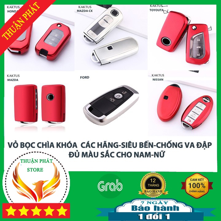 Vỏ bọc chìa khóa ô tô chất liệu silicon bóng cao cấp các hang chống va đập siêu bền đủ màu sắc