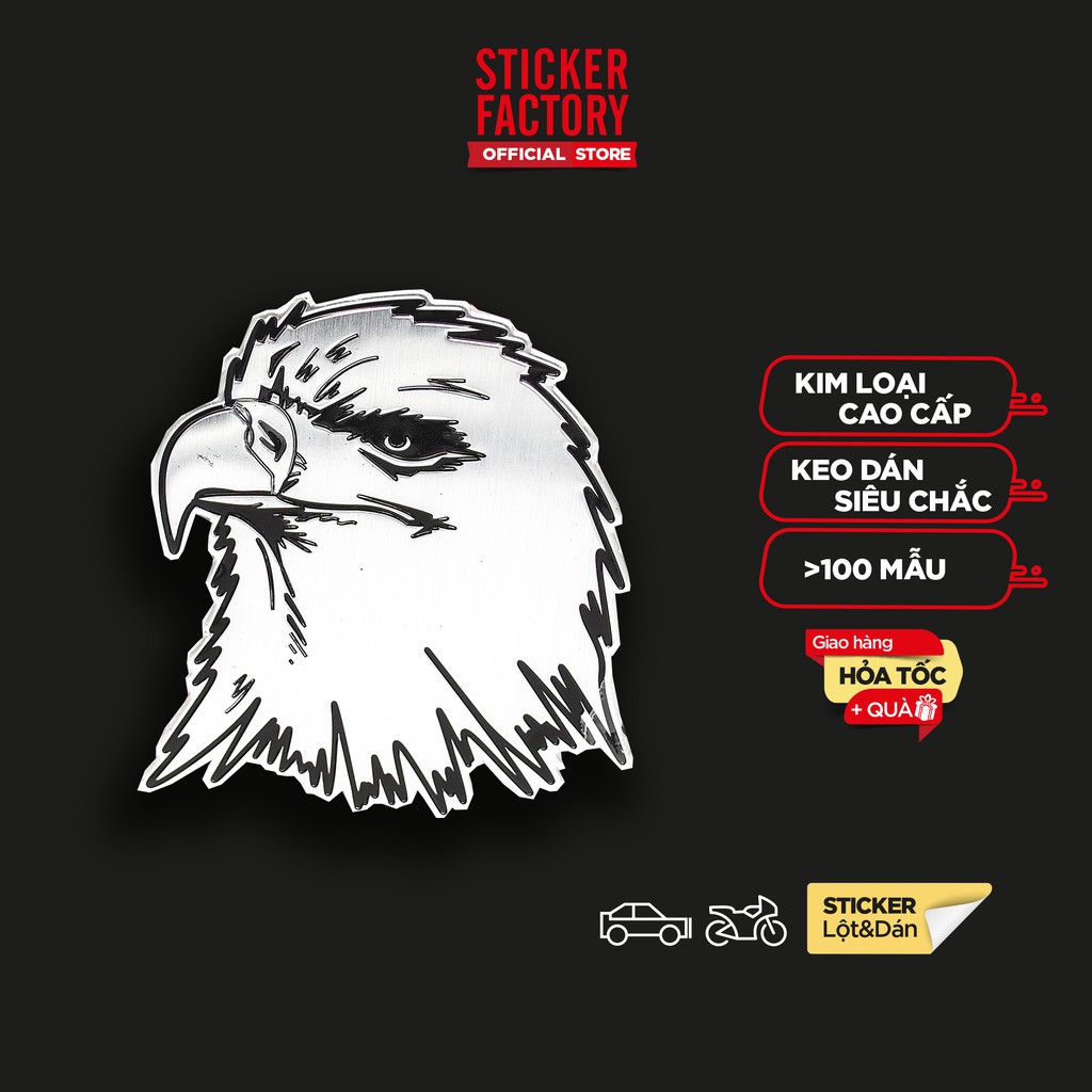 Sticker metal hình dán kim loại Sticker Factory - Chủ đề Eagle Head