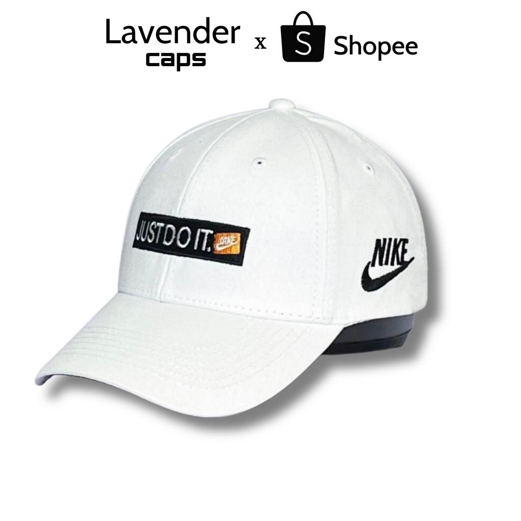 Nón kết Mũ lưỡi trai Just Do It trắng logo thêu đen tinh tế Free size