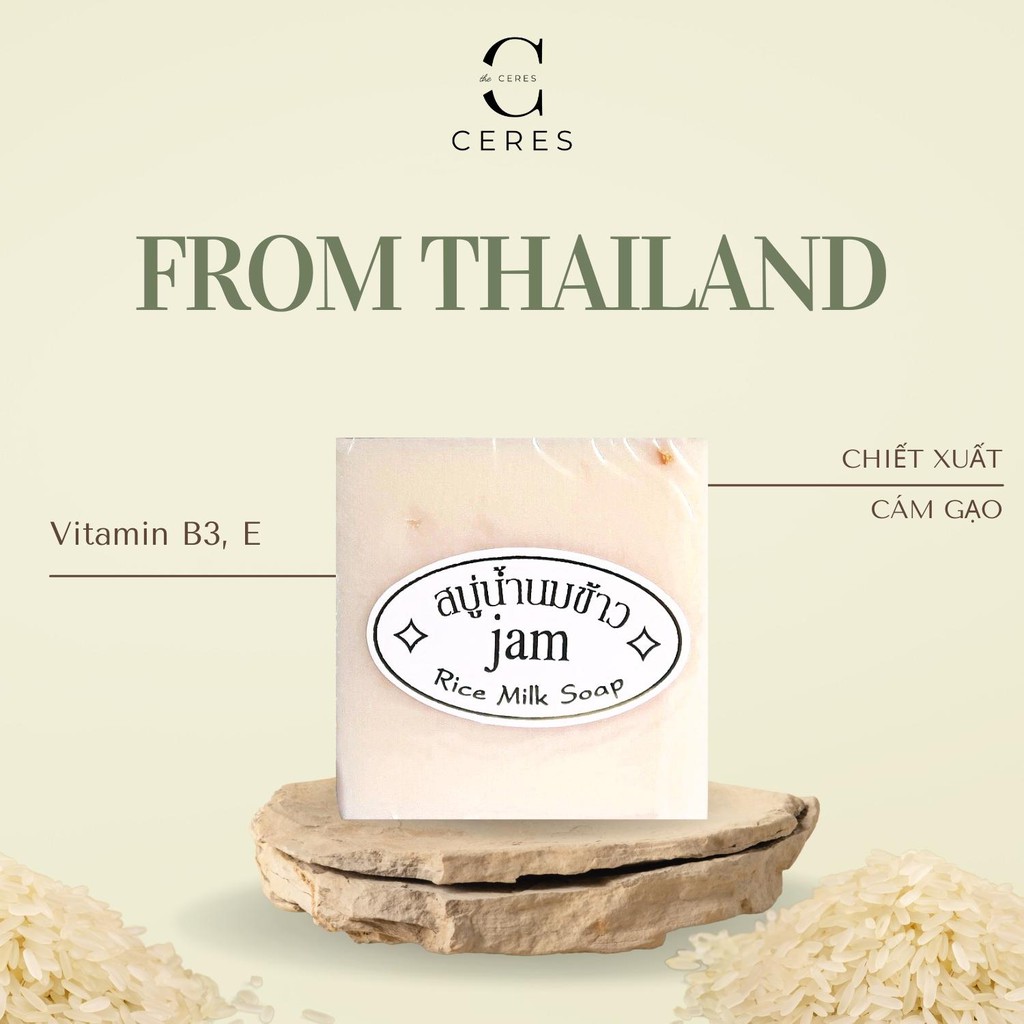 Xà Phòng Cám Gạo Thái Lan - Xà Bông Tẩy Tế Bào Da Chết Jam Rice Milk Soap Trắng Da Giảm Mụn Lưng | BigBuy360 - bigbuy360.vn