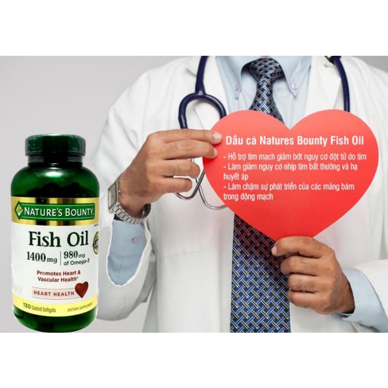 Viên uống dầu cá Nature Bounty Fish Oil 1400mg của Mỹ