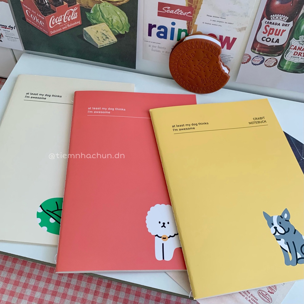 COMBO 3 SỔ B5 CARO LINED DOT PUPPY MÀU PASTEL XINH XẮN (ảnh thật) - Tiệm nhà Chun
