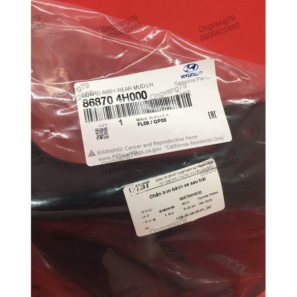 Chắn bùn bánh xe Hyundai Starex