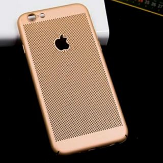 iPhone 5/6/6 Plus/7 Plus Ốp lưng vàng tản nhiệt nhung mịn khắc táo chống vân tay cao cấp