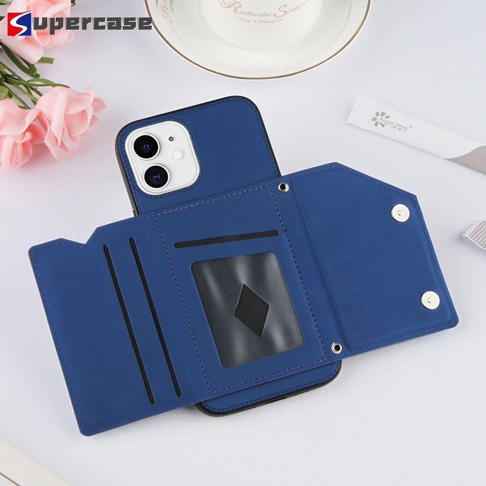 Ốp điện thoại mềm bằng da màu trơn tích hợp ví đựng thẻ cho iPhone 12 Mini 11 Pro XS Max XR X | BigBuy360 - bigbuy360.vn