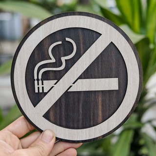 ✔️Bảng cấm thuốc (no smoking) gỗ mặt veneer