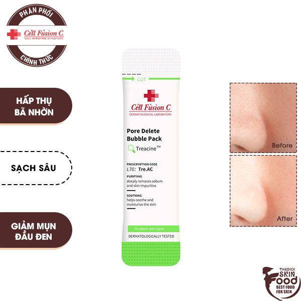 [1 Gói ] Mặt Nạ Đất Sét Sủi Bọt Thanh Lọc Da Cell Fusion C Pore Delete Bubble Pack