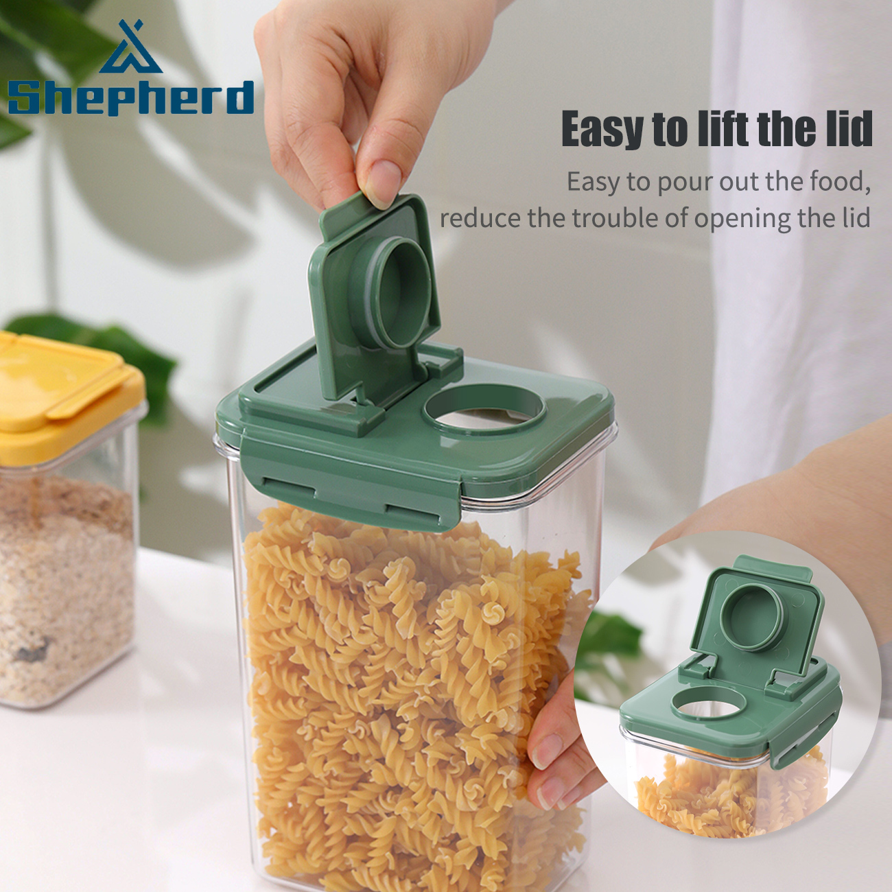 Hộp đựng ngũ cốc Shepherd trong suốt có nắp đậy kép | BigBuy360 - bigbuy360.vn