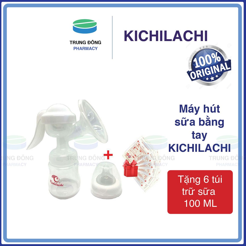 Máy Hút Sữa Kichilachi Bằng Tay(tặng 6 túi trữ sữa 100ml) mẹ và bé tiện lợi độ bền cao - Trung Đông Pharmcy