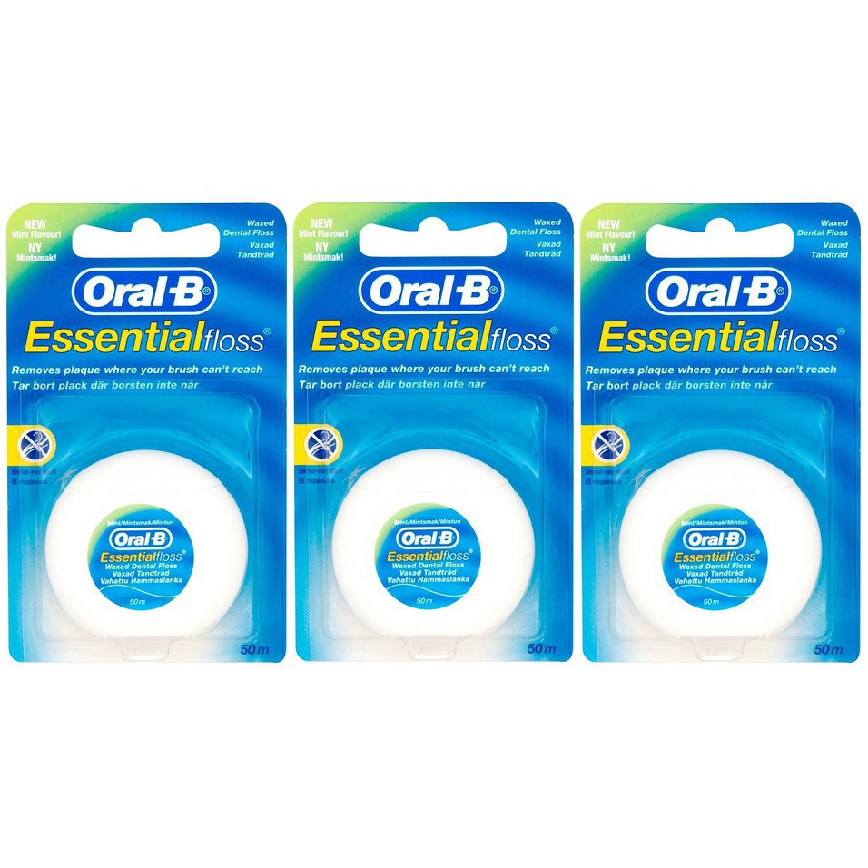 Chỉ Nha Khoa Oral-B Essential Floss, loại trừ các mảng bám, thức ăn dư thừa trong khe răng