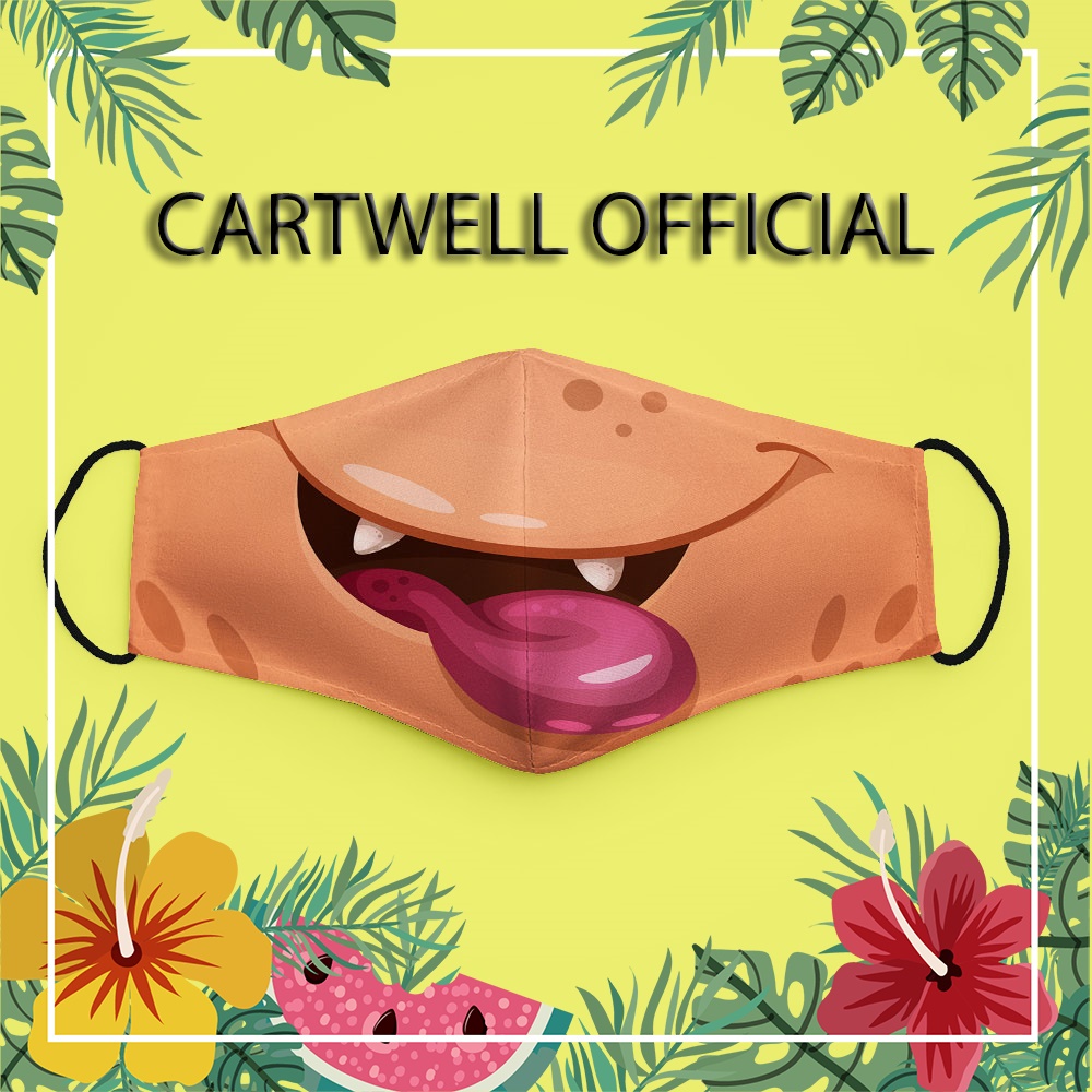 Khẩu trang cho bé vui nhộn trẻ em cute thú cưng hoạt hình Hình Vẽ DRAWN CARTWELL phòng dịch bệnh dây đeo mềm có thể giặt
