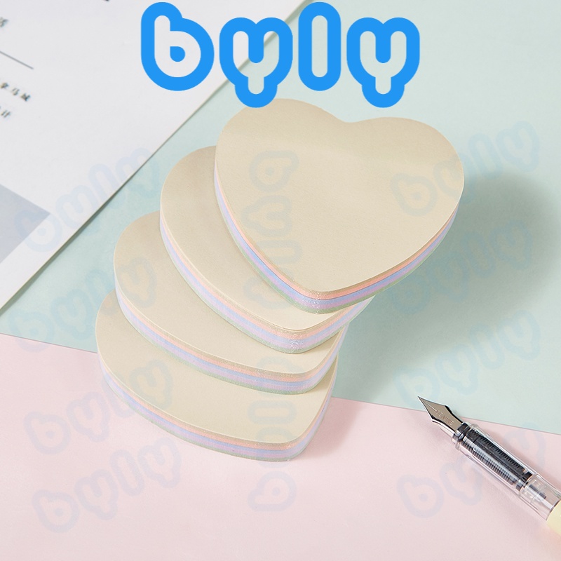 Giấy ghi chú hình trái tim 4 màu Pastel - Macaron Sticky Note 100 tờ TZ2006 - TZ2017