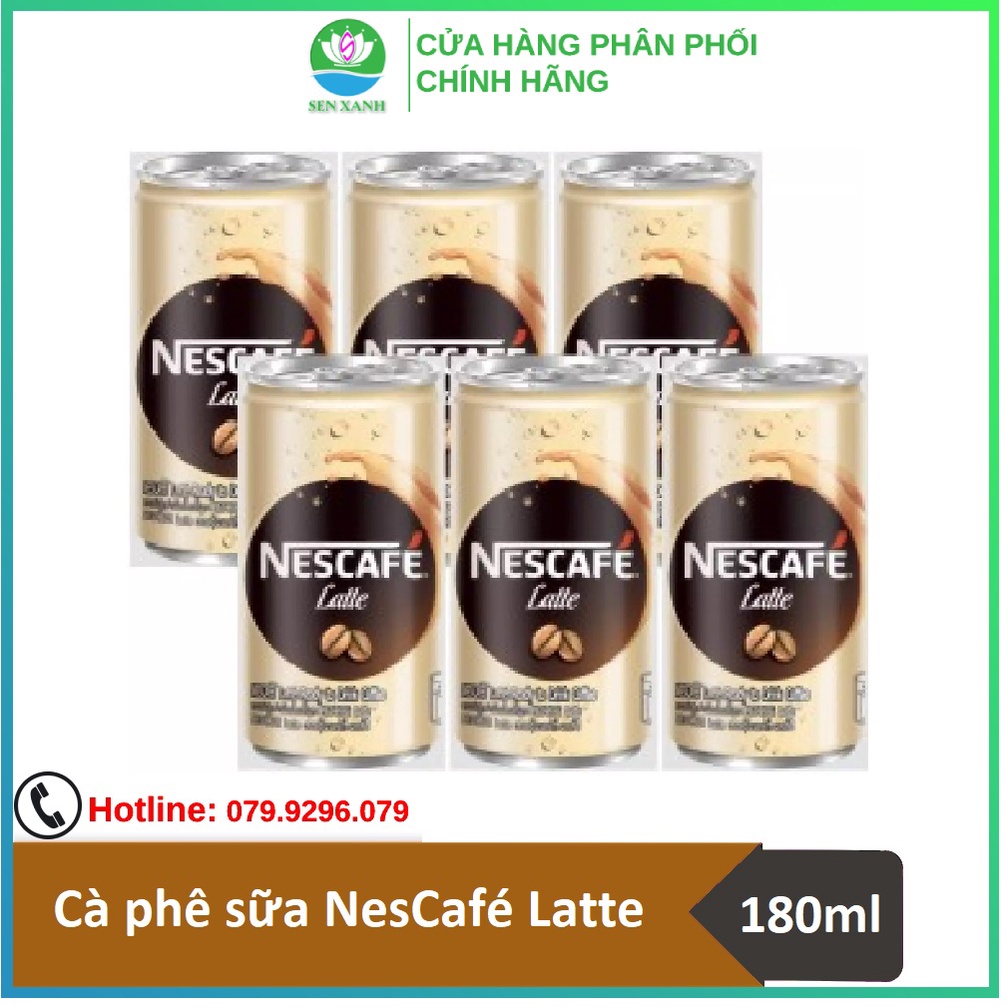 [SenXanh Emart] Combo 6 lon Cà phê sữa NesCafé Latte 180ml nhập khẩu Thái Lan