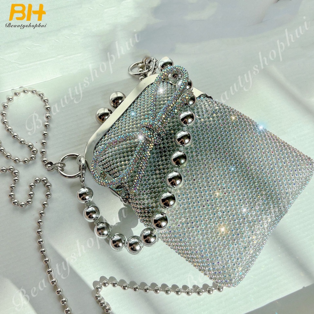 Túi Đeo Chéo Mini Đính Đá Thời Trang Mới 2022 Cho Nữ