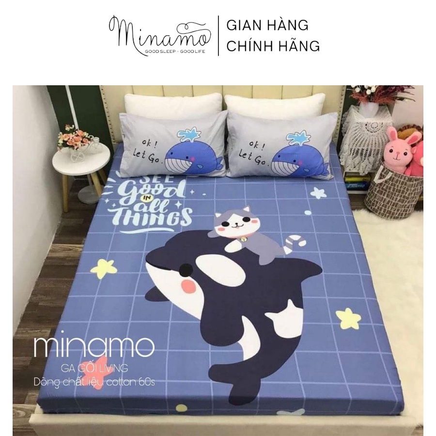 Bộ vỏ ga gối Cotton Silk Living Minamo nhiều mẫu hoạt hình, mềm mát, an toàn cho da - A06 | BigBuy360 - bigbuy360.vn