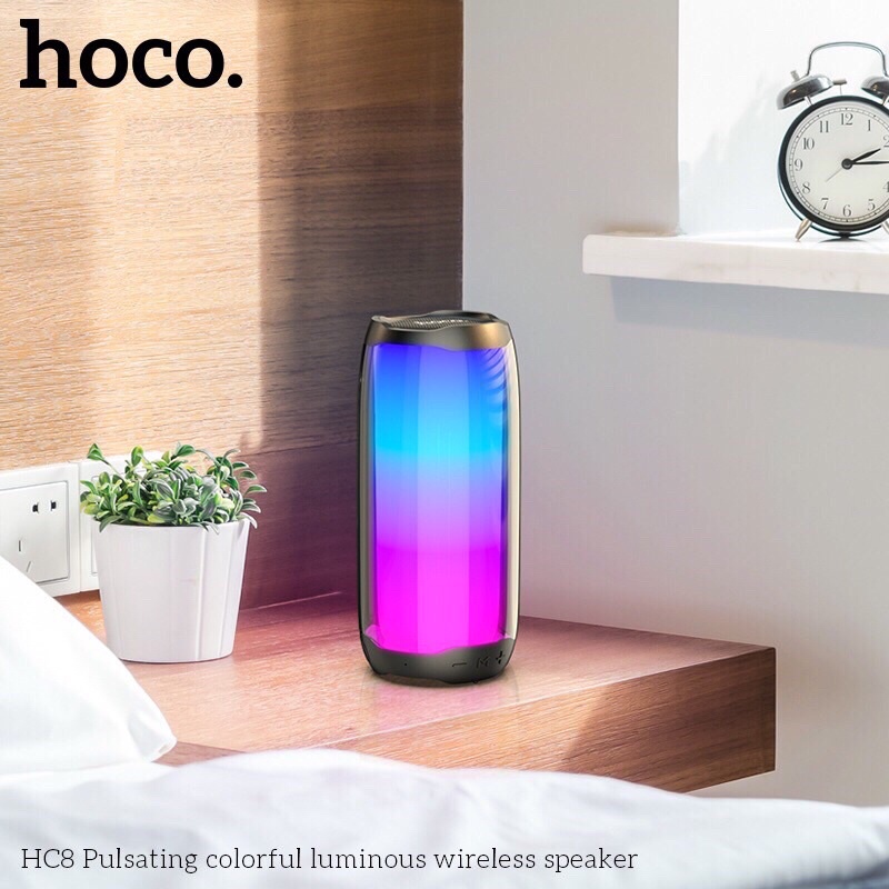 Loa bluetooth Hoco HC8 có đèn led V5.0 hỗ trợ FM thẻ nhớ TF USB TWS AUX3.5