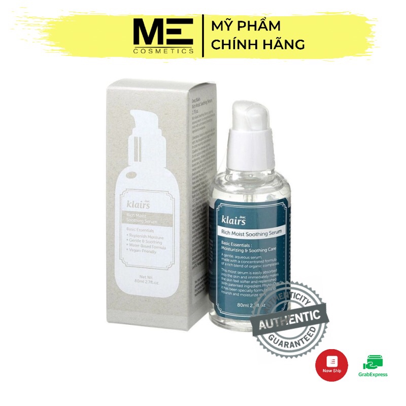 Tinh chất CẤP ẨM SÂU Klairs Rich Moist Soothing Serum