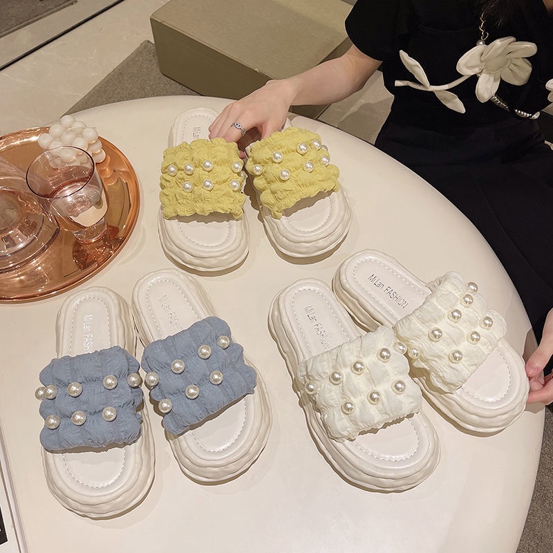 Jiashucheng Dép Sandal Đế Mềm Dày Chống Trượt Phong Cách Phương Tây Thời Trang Mùa Hè Cho Nữ