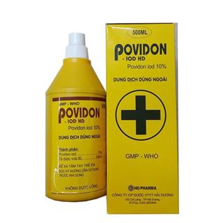 Dung dịch sát trùng, diệt khuẩn Povidon-iod HD, dung tích 500ml