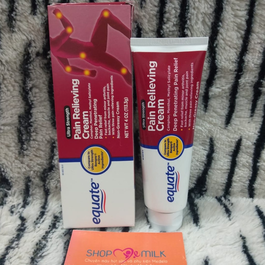 Dầu nóng dạng kem Equate Ultra Strength Pain Relief Cream giảm đau cơ, đau lưng, đau khớp hàng Mỹ.