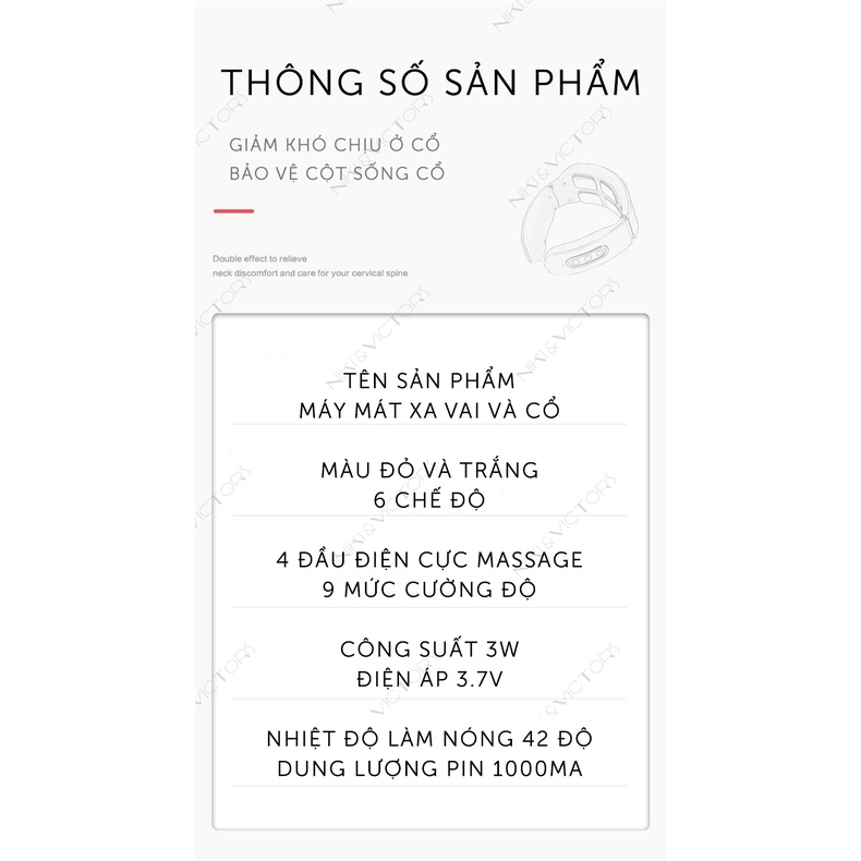 [HCM]Máy Massage Cổ Gáy Xung Điện 4 Điện Cực 6 Chế Độ Massage Cổ Giảm Đau Nhức Sạc Pin