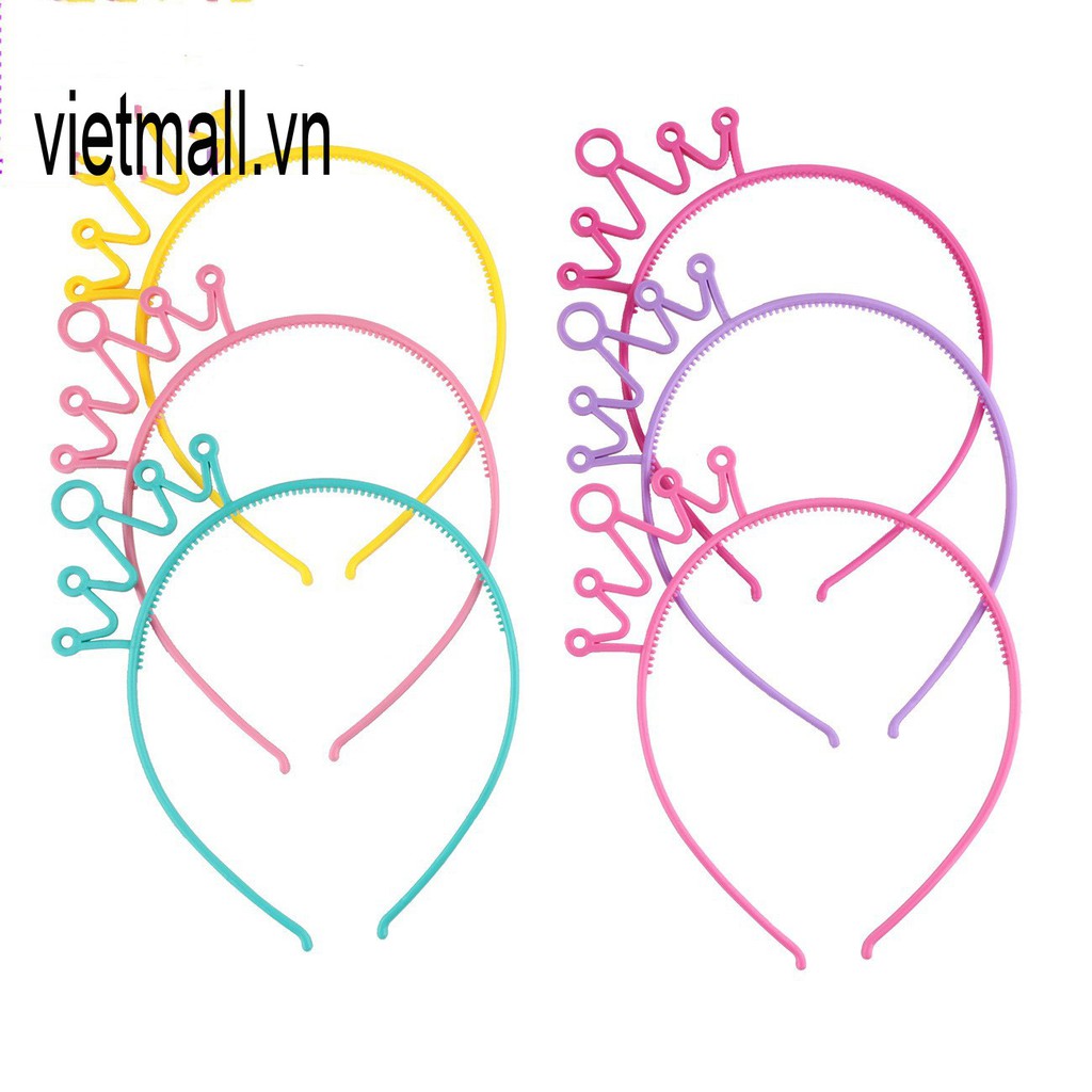 6mm Bờm tóc nhựa hình vương miện có răng cưa phụ kiện bờm tóc DIY Handmade