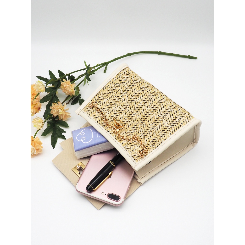 Túi xách  IELGY đan cói cầm tay phong cách cổ điển thời trang cao cấp