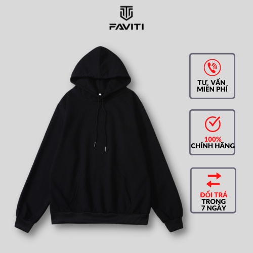 Áo Hoodie Trơn Có Mũ Nam Nữ Chất Dày Đẹp FAVITI  HD101