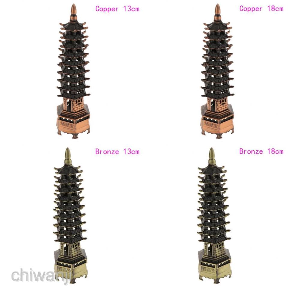 Mô hình tháp Trung Hoa cổ điển bằng hợp kim kẽm độc đáo