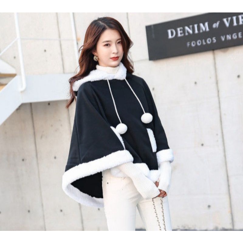 Áo Choàng phối cục bông xinh xắn