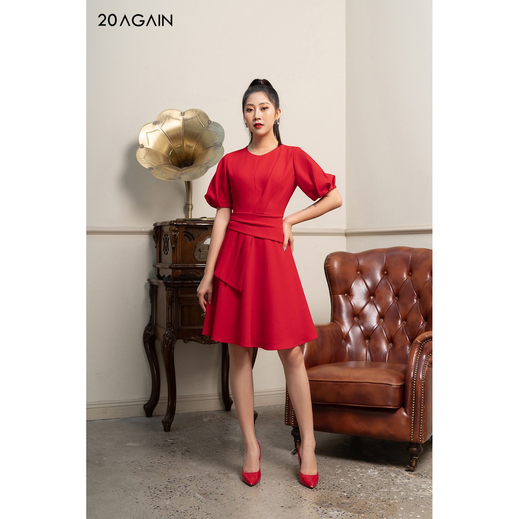 Đầm xòe xếp nơ thân trước 20Again - DEA0888 | BigBuy360 - bigbuy360.vn