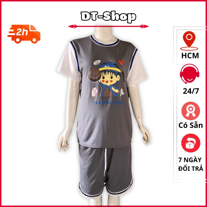 set đồ nam Little Boy chất thun lưới mè đủ size từ 35 - 70kg phong cách trẻ trung