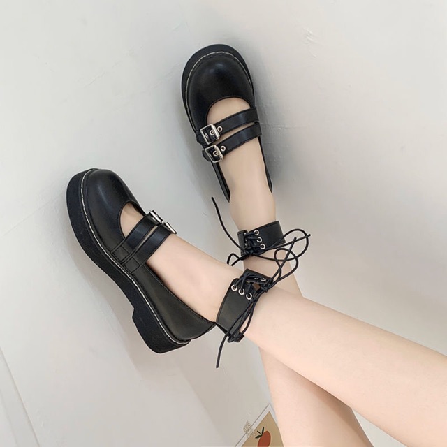 Giày ulzzang 2 quai ngang CỔ DÂY HOT HIT mã 102- cổ dây | BigBuy360 - bigbuy360.vn