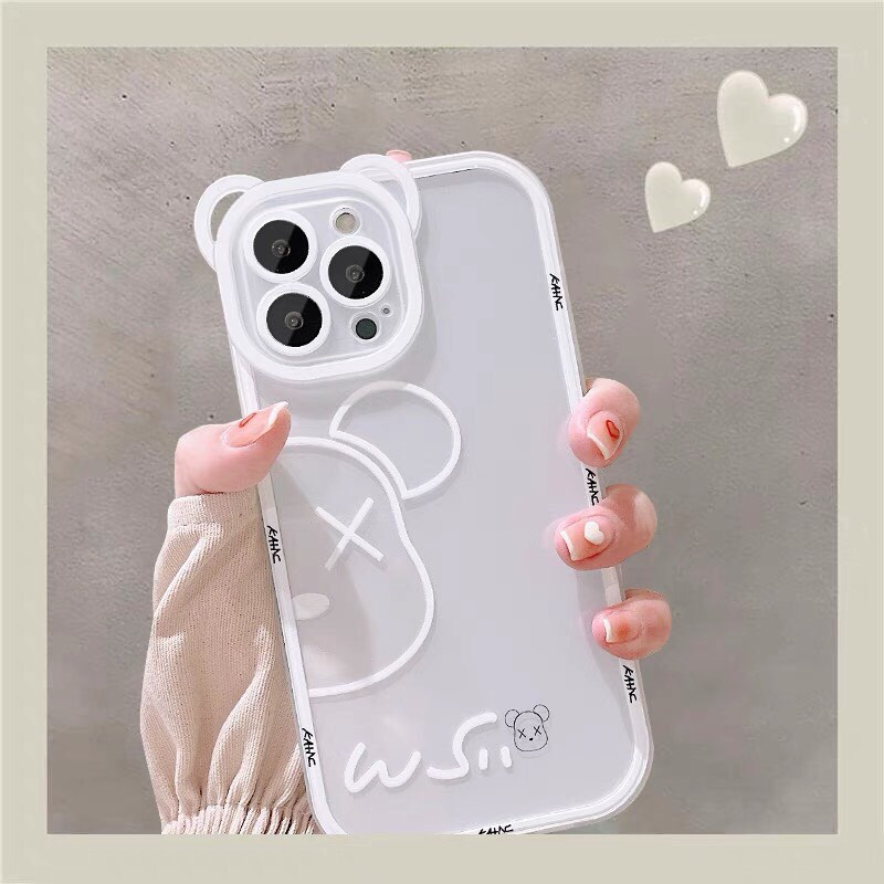 Ốp Lưng Iphone Tai Gấu 2 Màu Trắng Đen