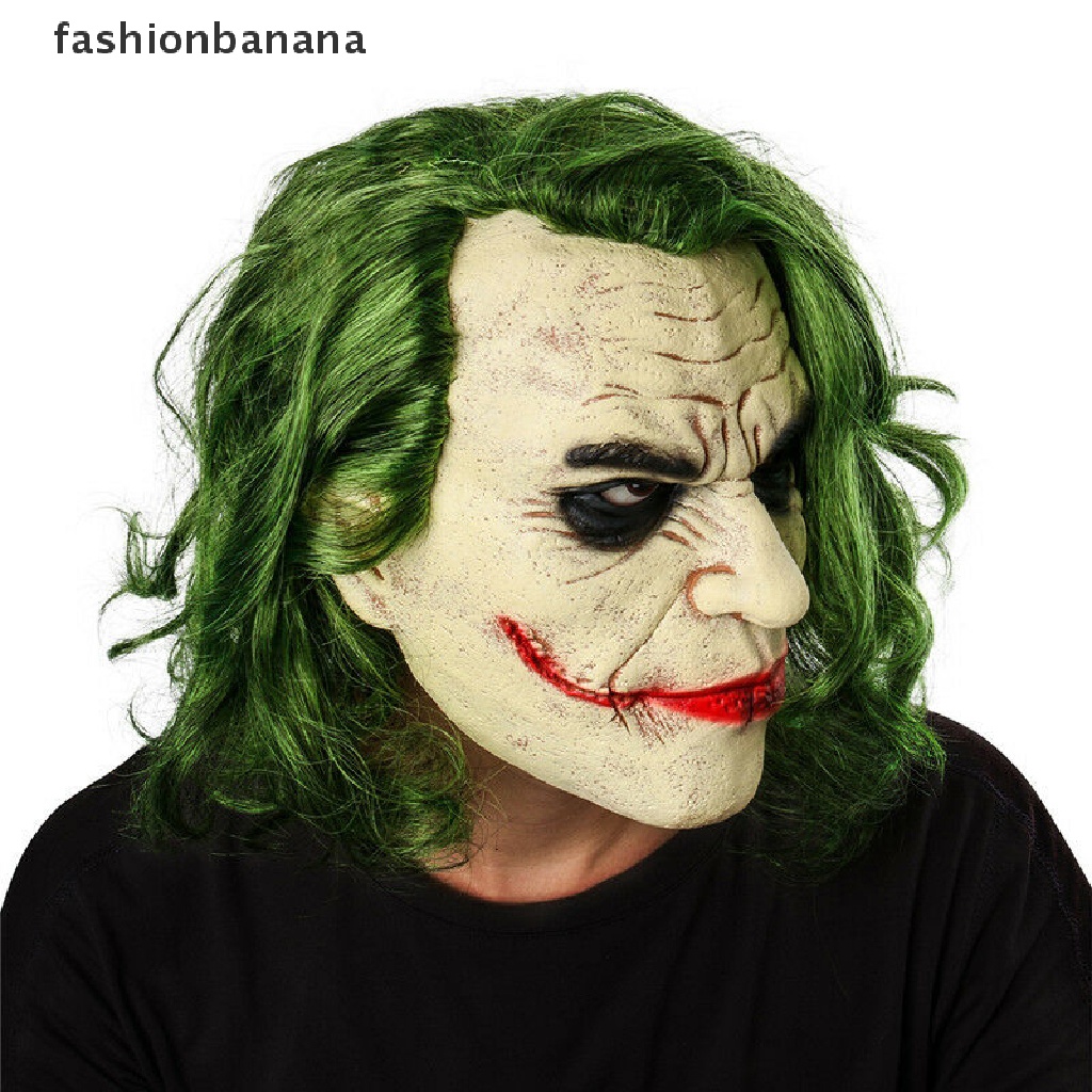 Mặt nạ Joker đáng sợ với mái tóc giả màu xanh lá dùng để hóa trang dịp Halloween