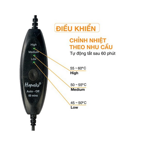 Combo Đai Quấn Nóng Thảo Dược Giảm Đau Lưng Hông, Giảm Mỡ Bụng Dùng Điện & Tấm thảo dược thay thế - Hapaku