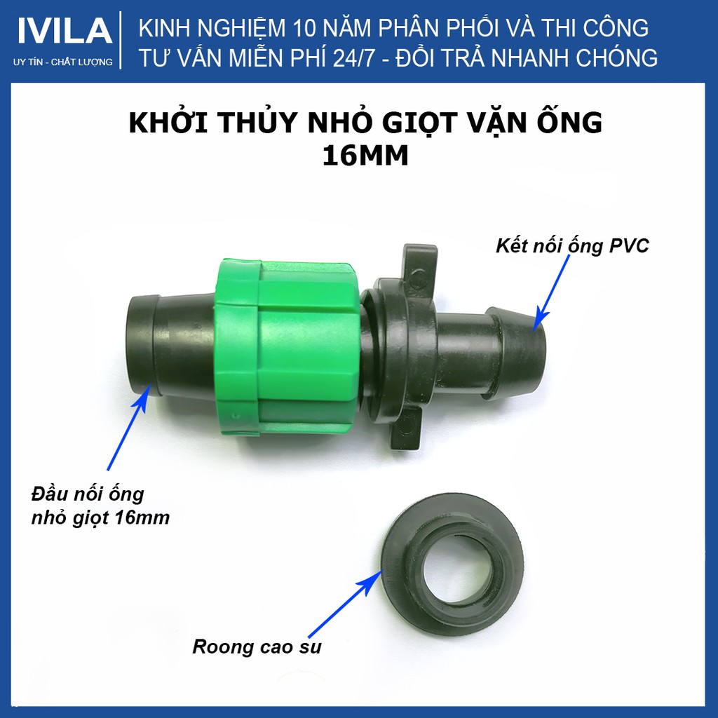 Khởi thủy nhỏ giọt ống loại vặn 16mm - Khởi thủy nhỏ giọt kết nối ống 16mm - Nhanh chóng hiệu quả - Bảo hành 12 tháng