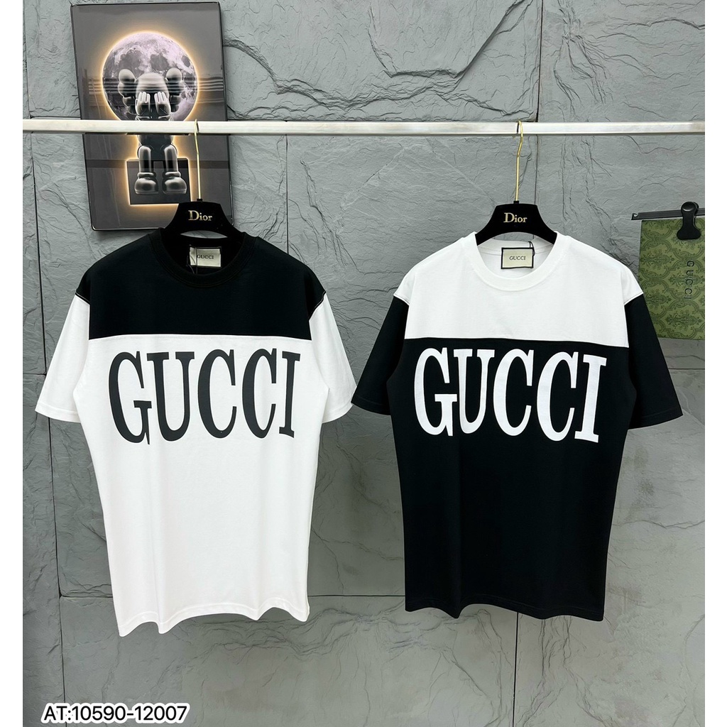 Áo phông gucci phối hai màu đen trắng